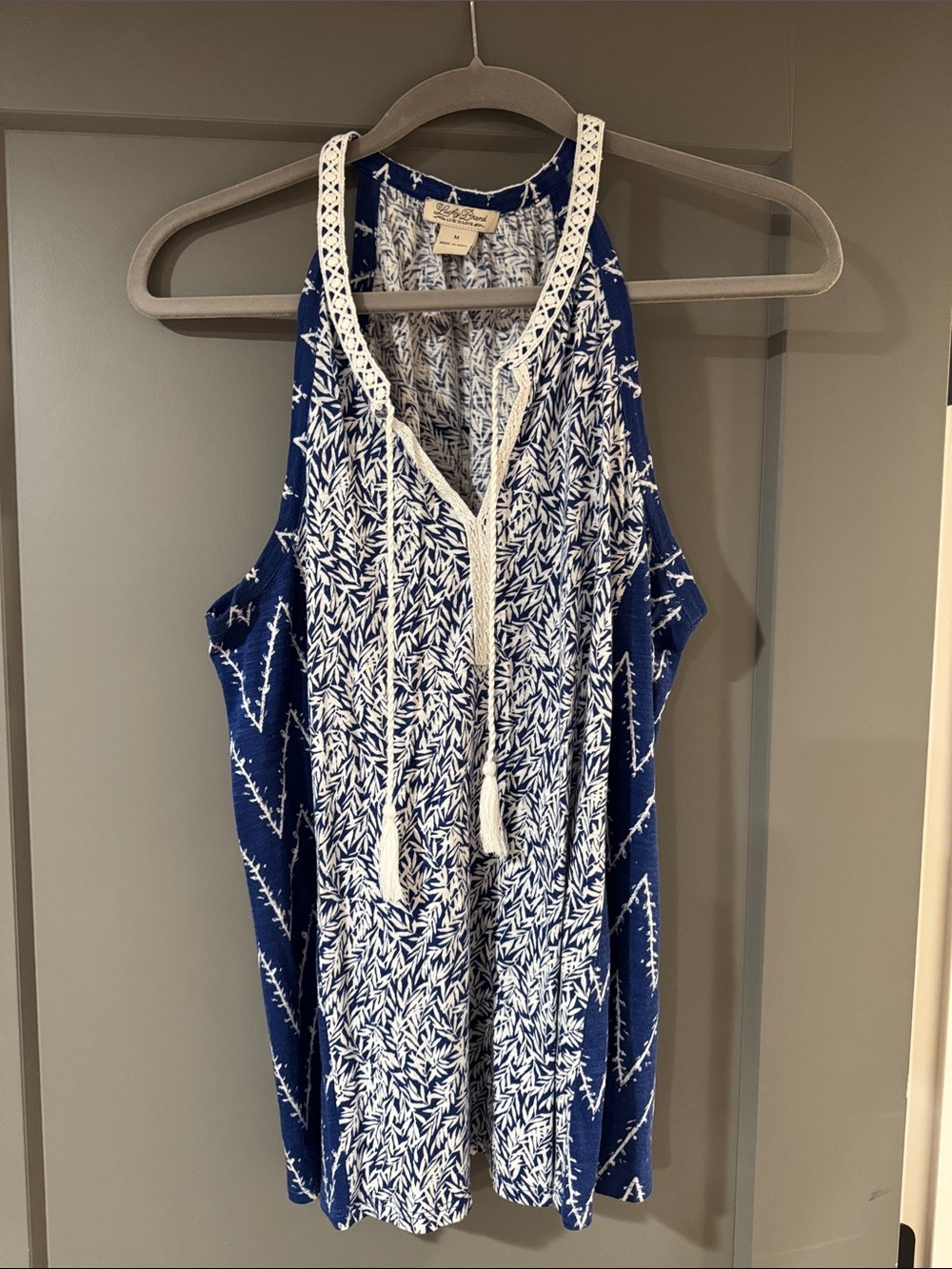 Lucky Brand Blue and White Printed Tunic Top